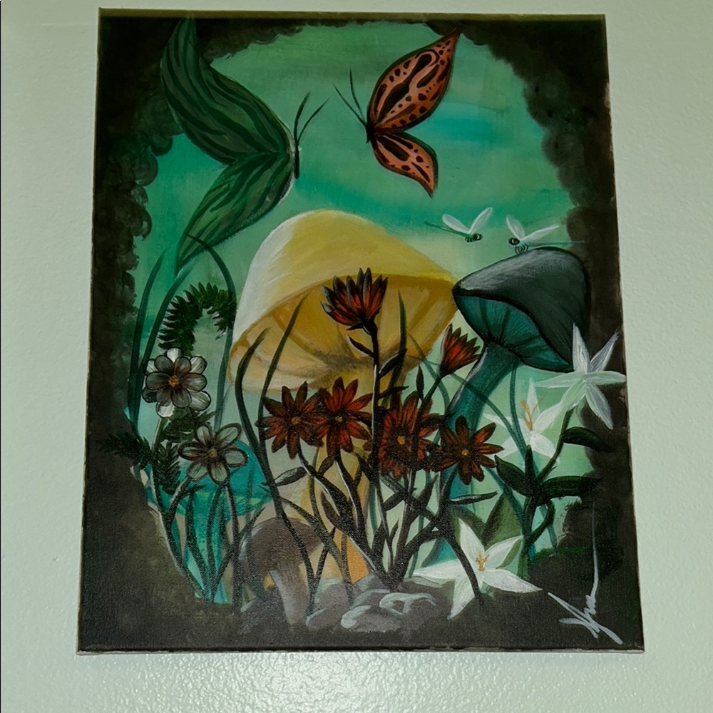 Floral and Butterfly Canvas Art